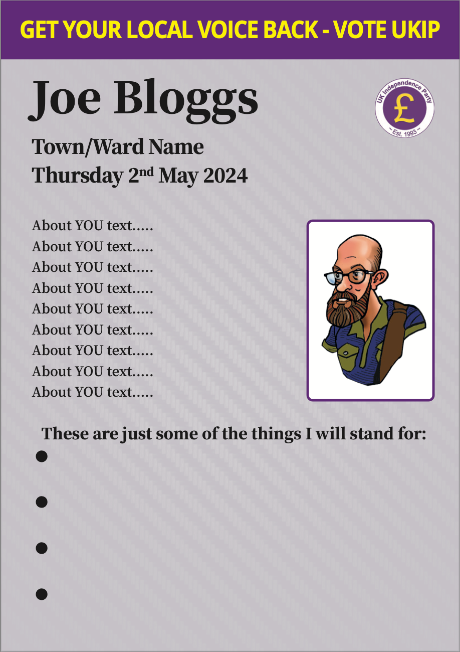 A5 Local 2024 candidacy leaflet - front