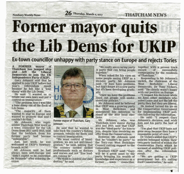 My decision to leave Lib Dem’s and join the UKIP party.