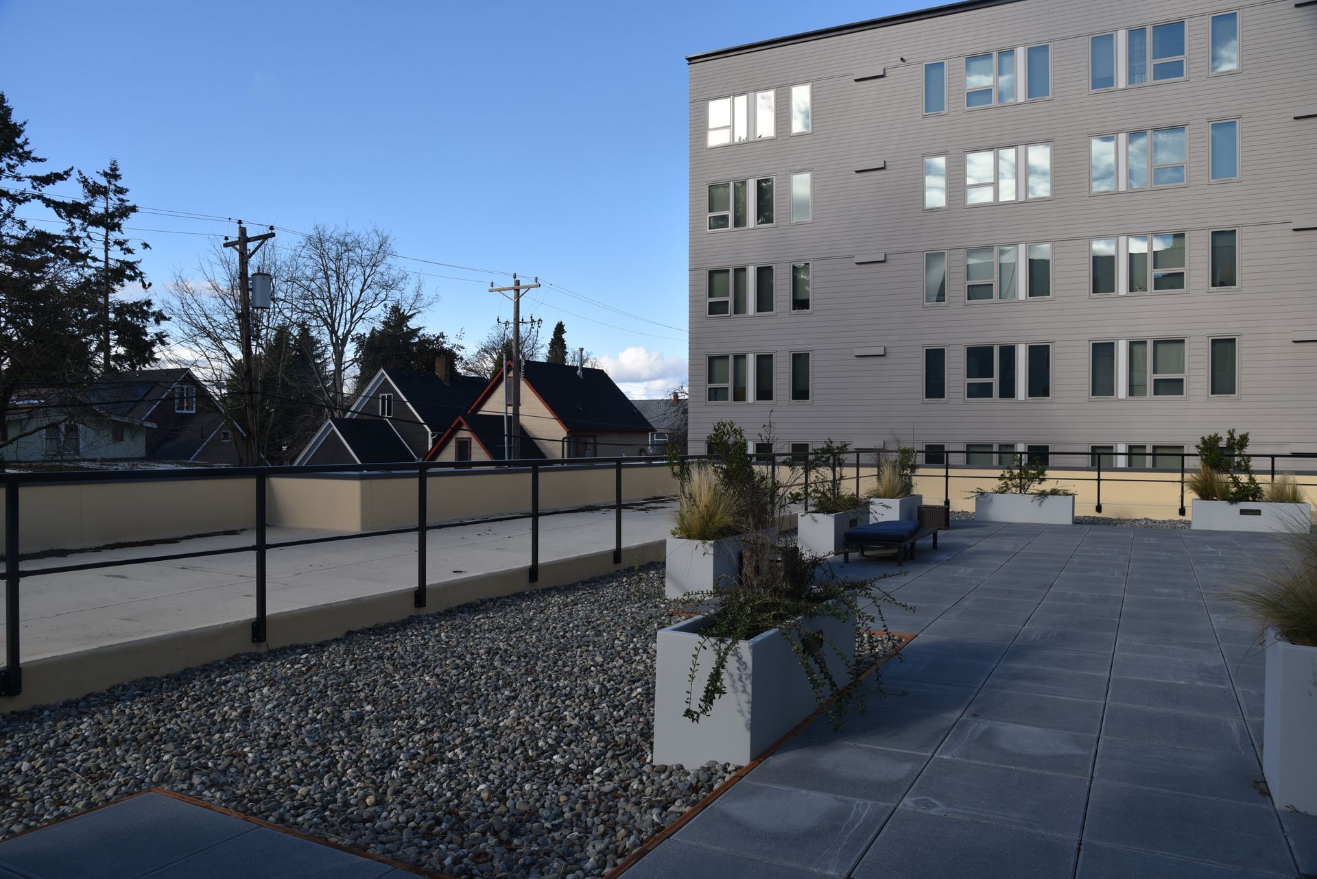 exterior courtyard photo with the building in the background