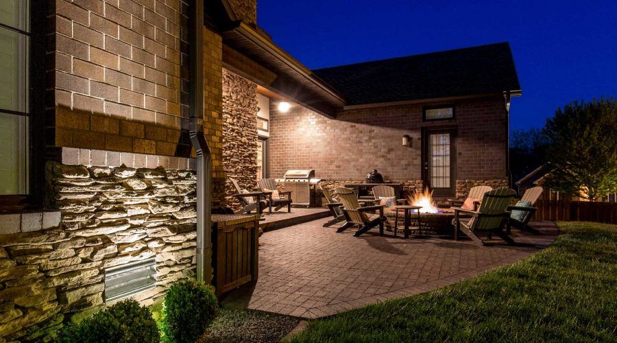 House with Landscape Lighting — Springfield, MO — Nixa Lawn Service