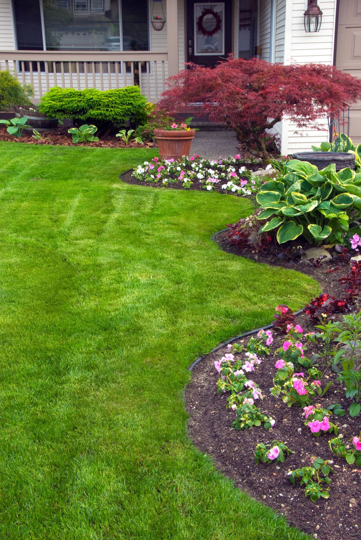 Nixa Lawn Landscape Design in Springfield, MO, House front yard