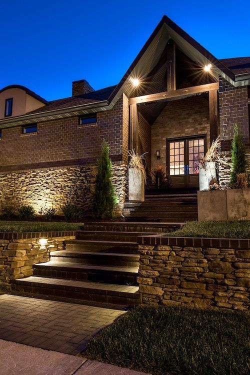 Outside House with Elegant Landscape Lighting — Springfield, MO — Nixa Lawn Service