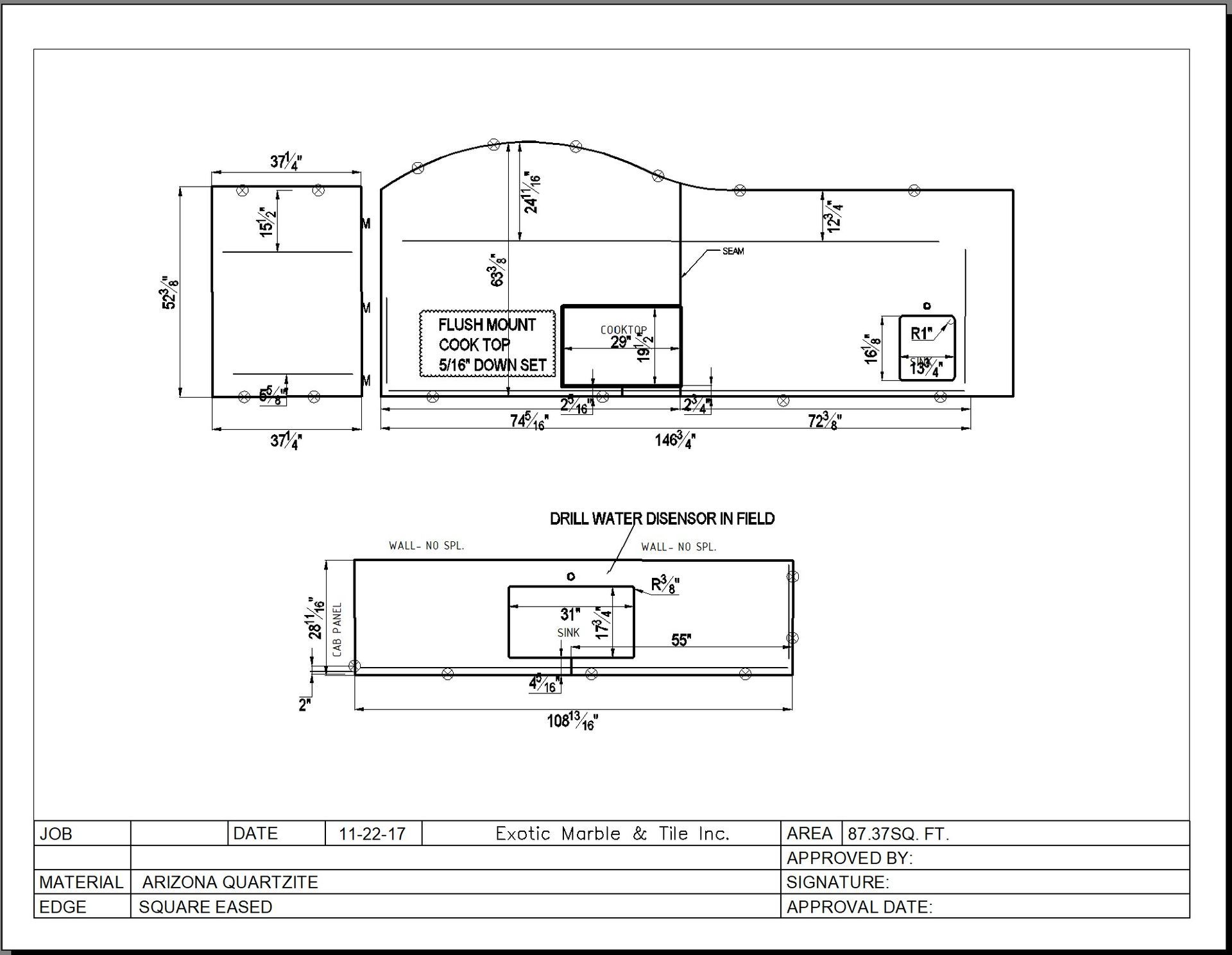 Four pieces of paper are sitting on top of each other on a wall.