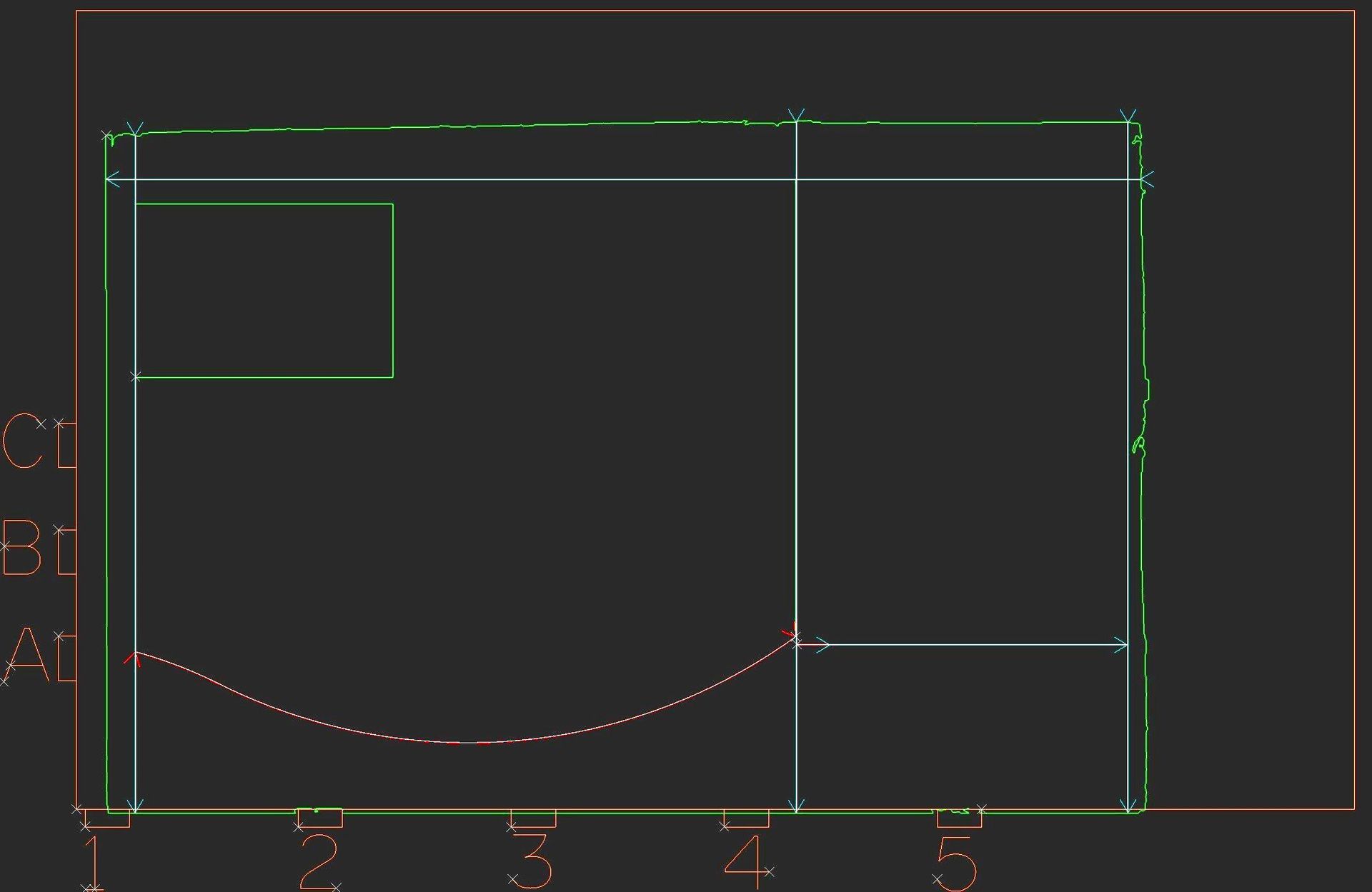 A drawing of a basketball court on a black background.