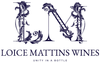 Loice Mattins Wines logo with ornate blue LMW monogram and “Unity in a Bottle” tagline