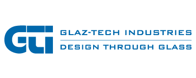 the logo for glaz-tech industries design through glass