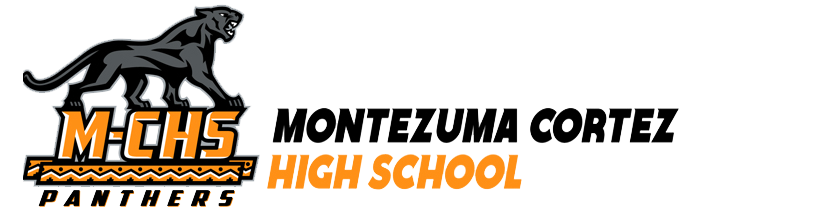 A logo for m-chs montezuma cortez high school panthers