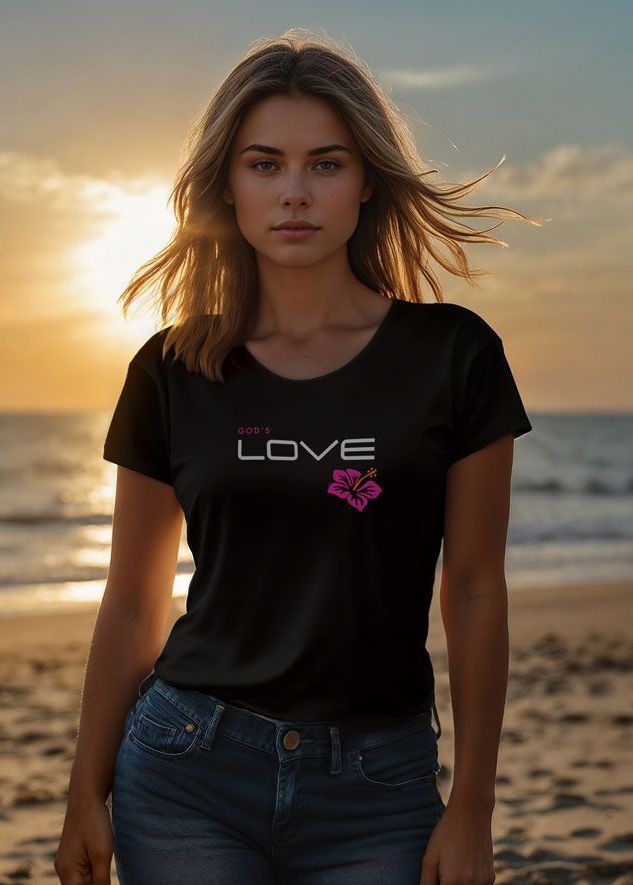 Woman wearing black shirt with 