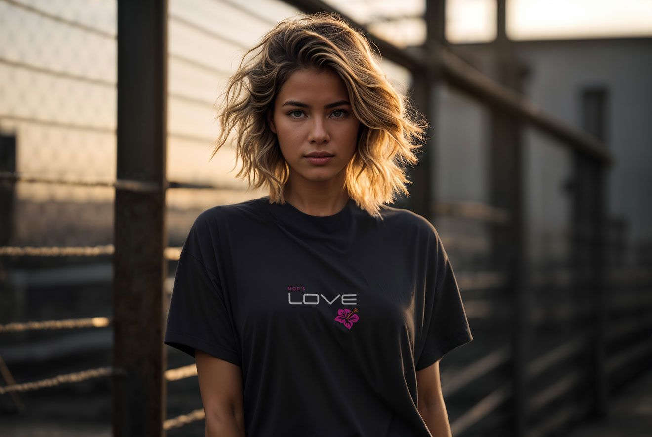 Woman with brown hair and a black shirt with 