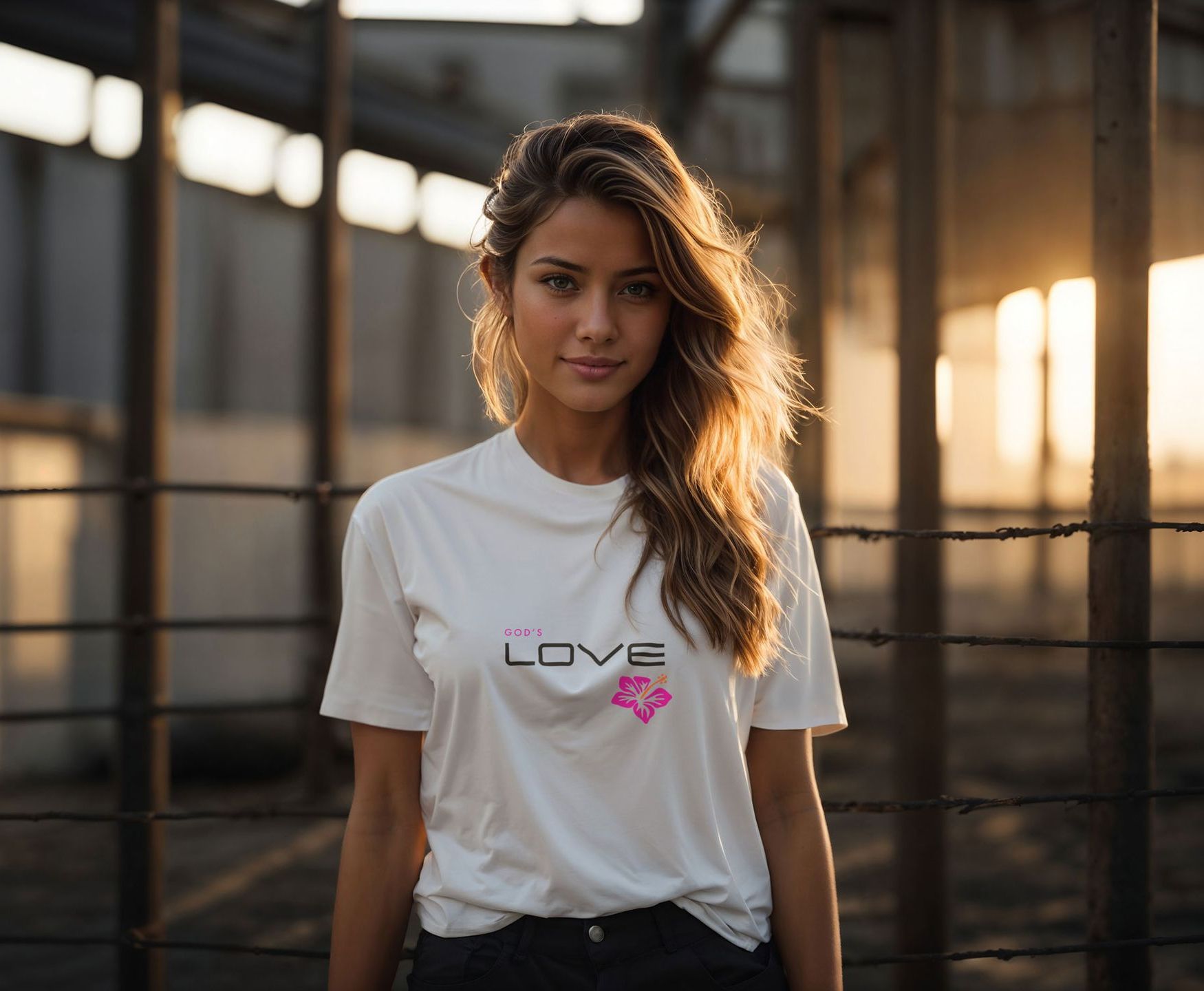 Woman in white shirt with 