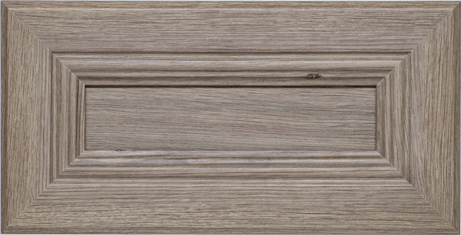 A close up of a wooden cabinet door on a white background.
