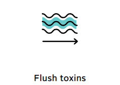 A line drawing of waves with an arrow pointing to the right.