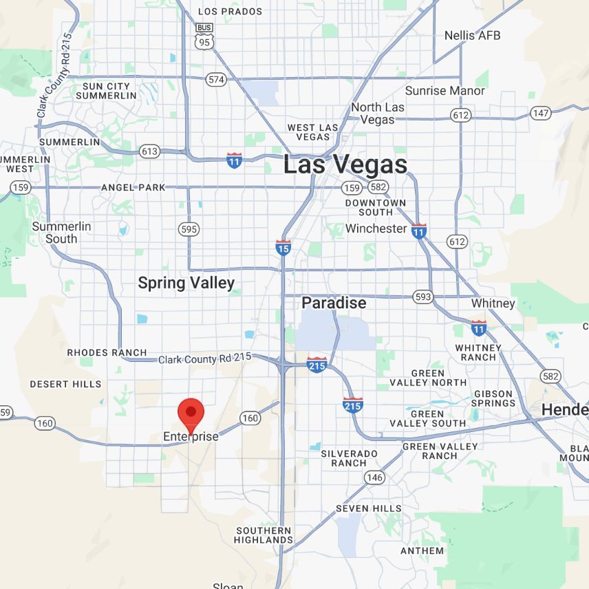 A map of las vegas showing the location of spring valley and paradise.