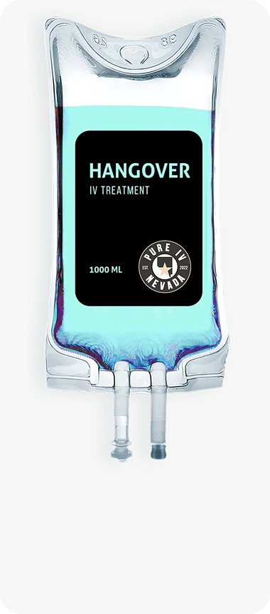 A bag that says hangover in treatment on it