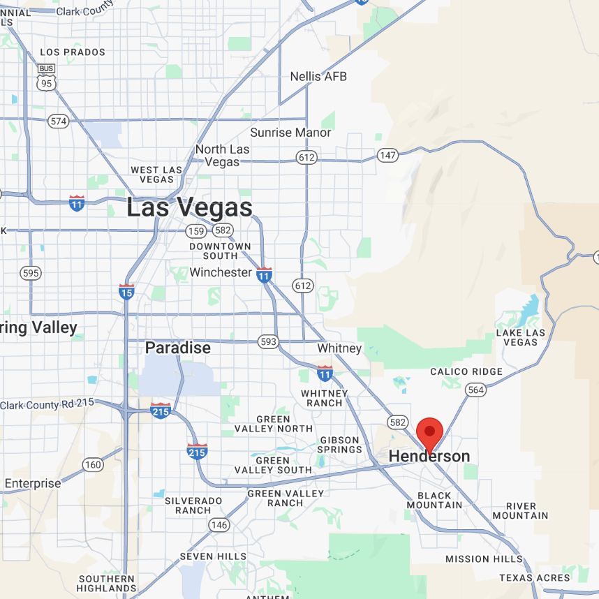 A map of las vegas showing the location of henderson