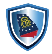 A shield with a map of georgia on it.