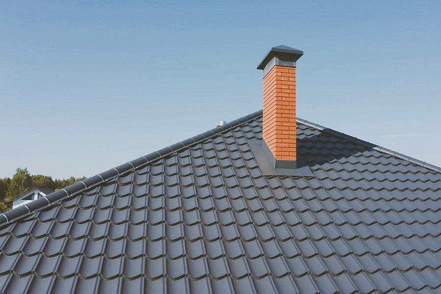 house roof with chimney