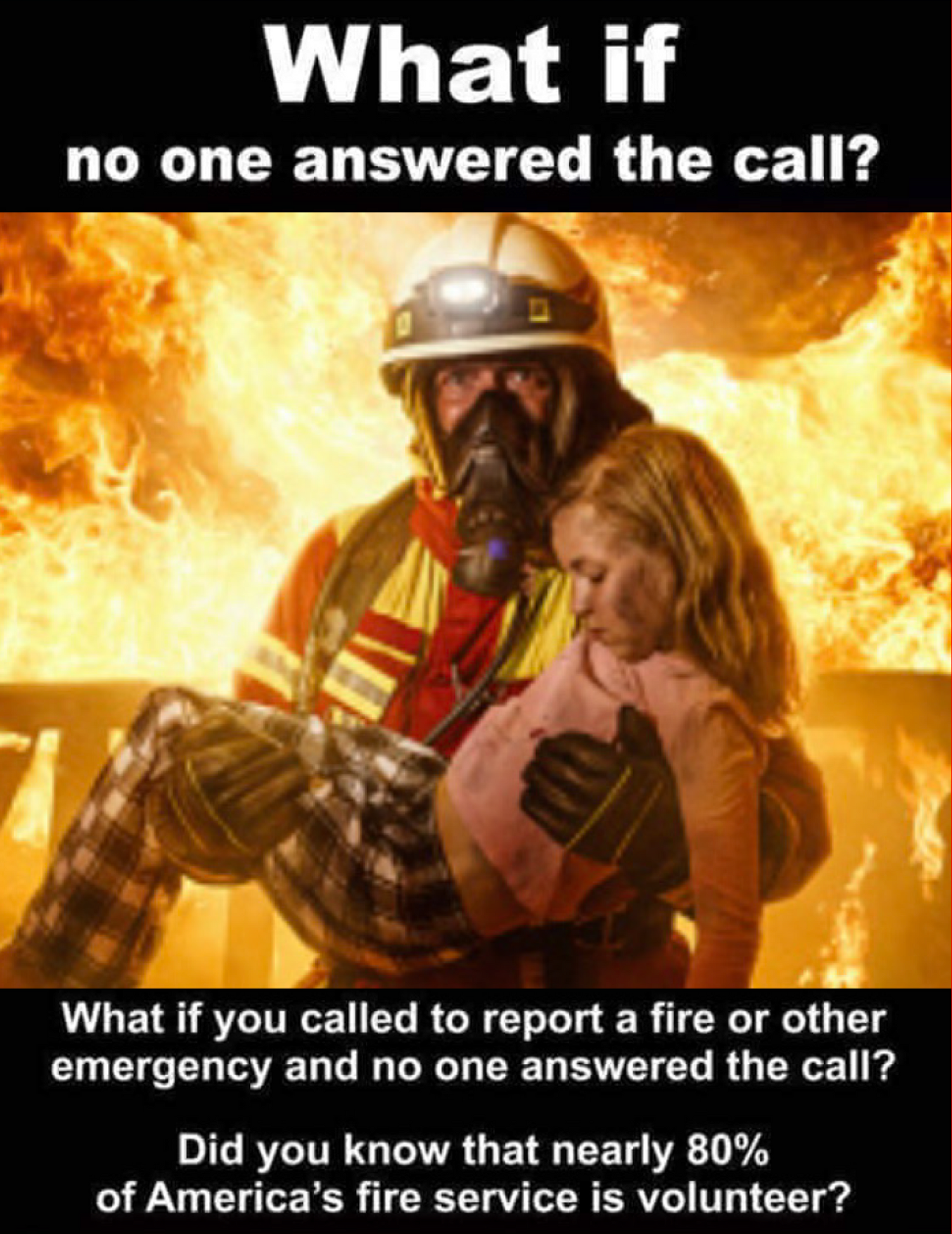 A fireman is carrying a little girl in his arms