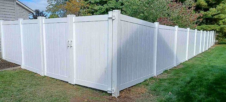 MI white backyard  fence