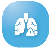 White computer monitor displaying charts and graphs, blue background.