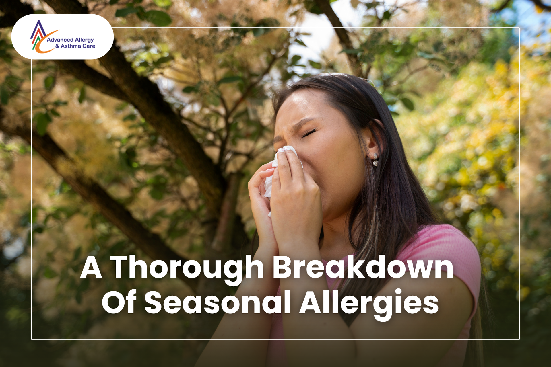 Person experiencing seasonal allergy symptoms outdoors in Florida.