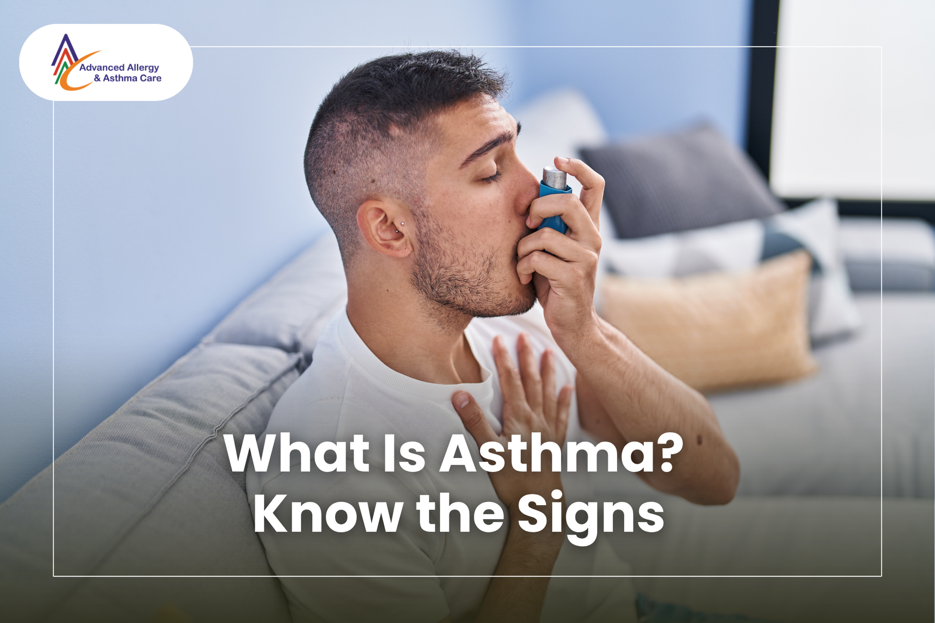 Person holding an inhaler outdoors in Florida, representing asthma management and specialist care in