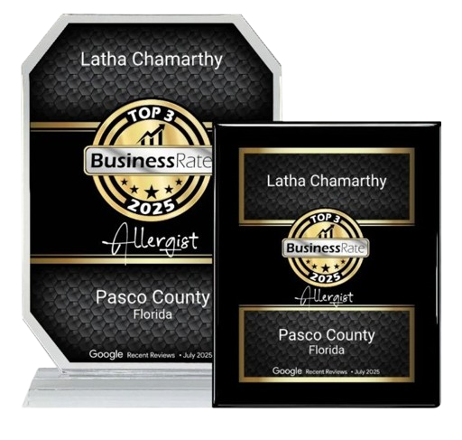 Dr. Latha named a Top 3 Allergist in Pasco County by BusinessRate