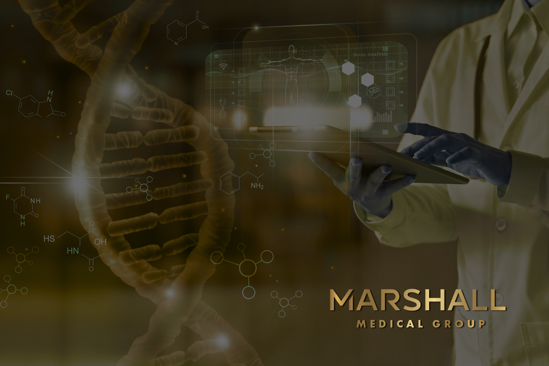 A doctor studying data and bloodwork after a private health screening.