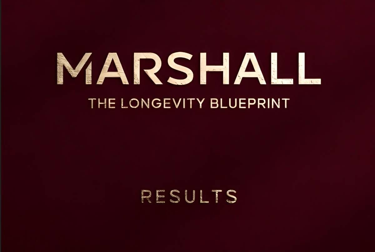 The words Marshall: The Longevity Blueprint Results on a textured background near Louisville, Kentucky
