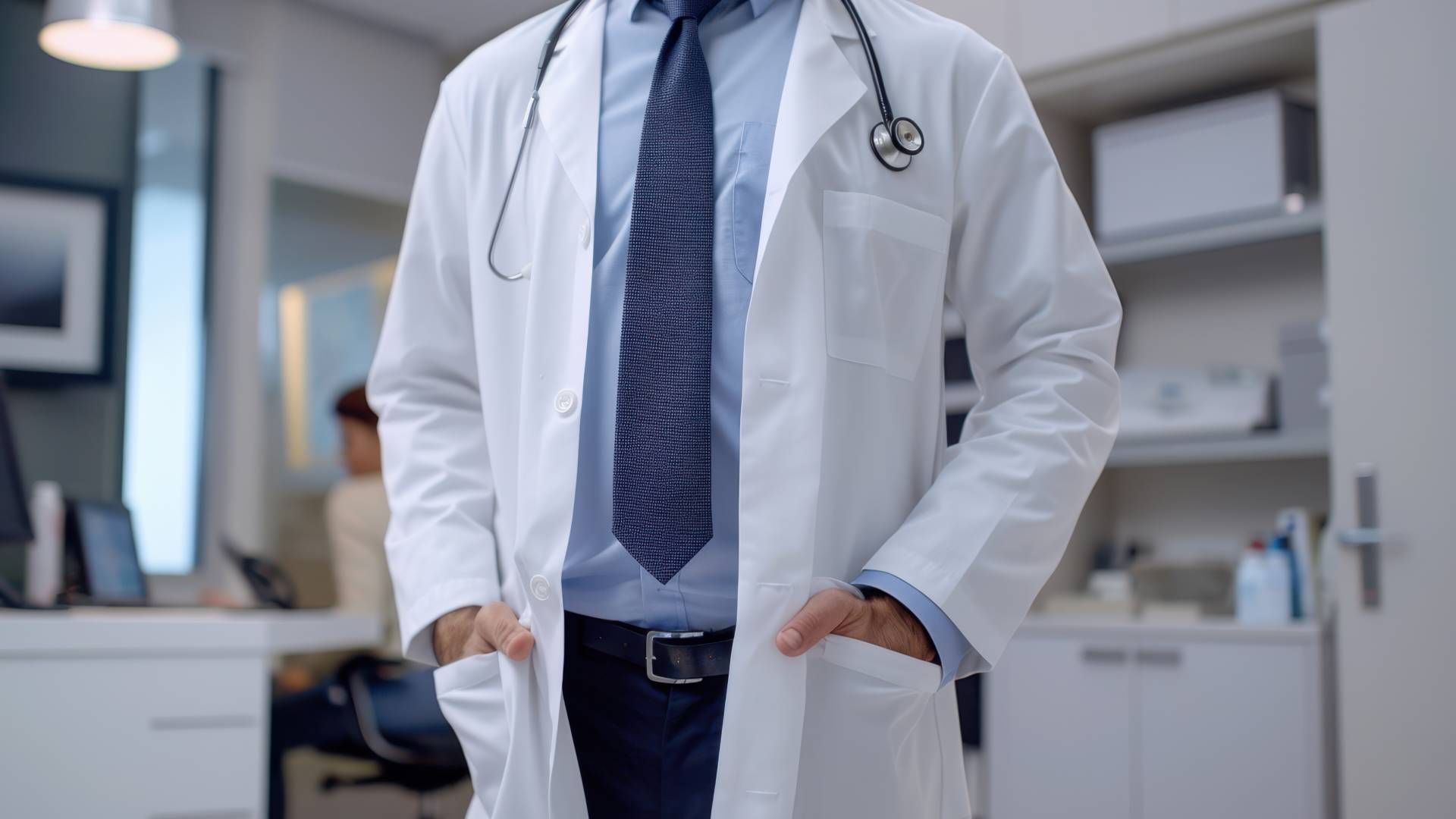 A concierge doctor standing in a neat clinical practice near Lexington, Kentucky (KY)