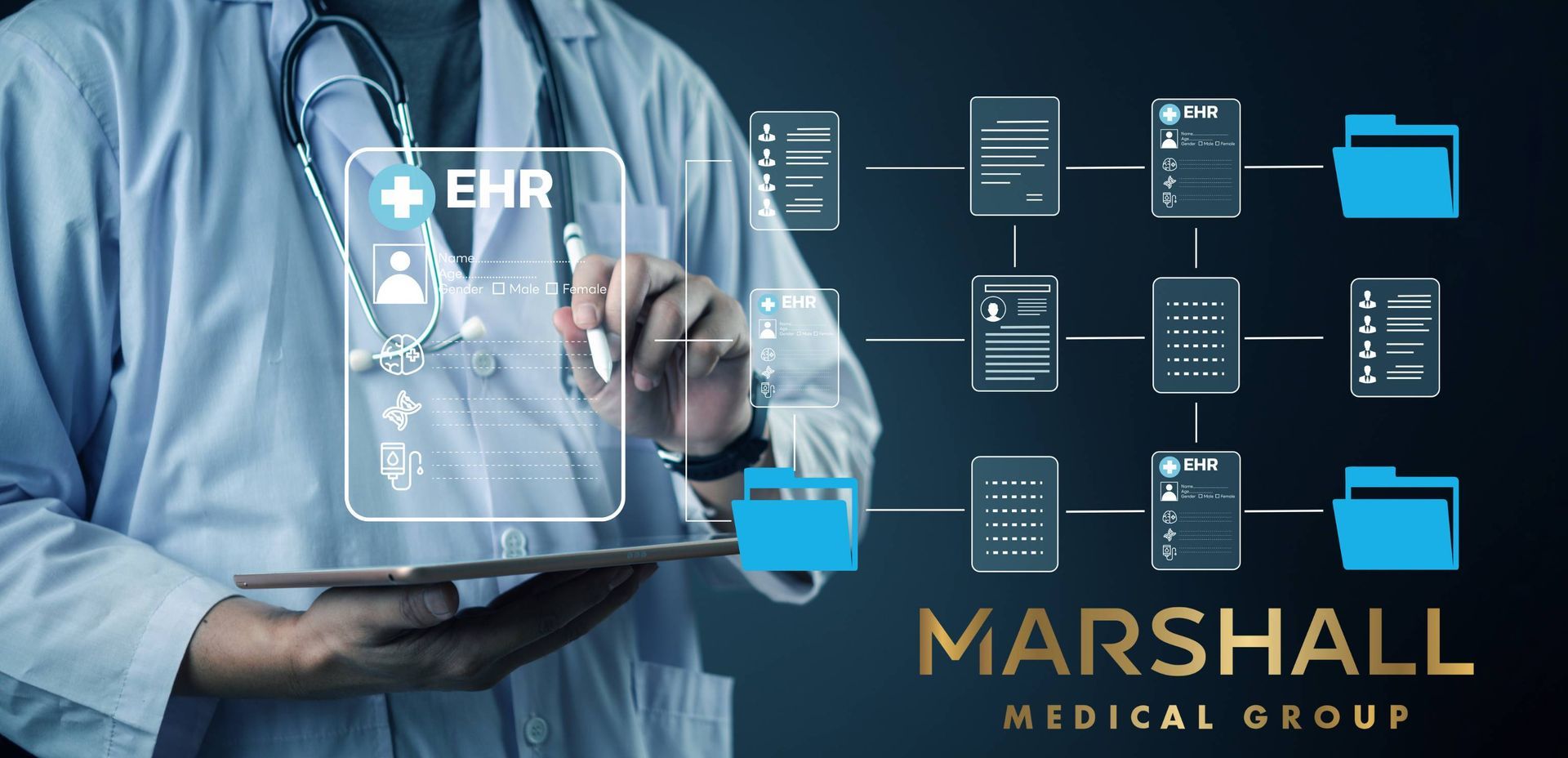 A graphic representation of an overall digital record of healthcare at Marshall Lifestyle Medicine near Louisville, Kentucky