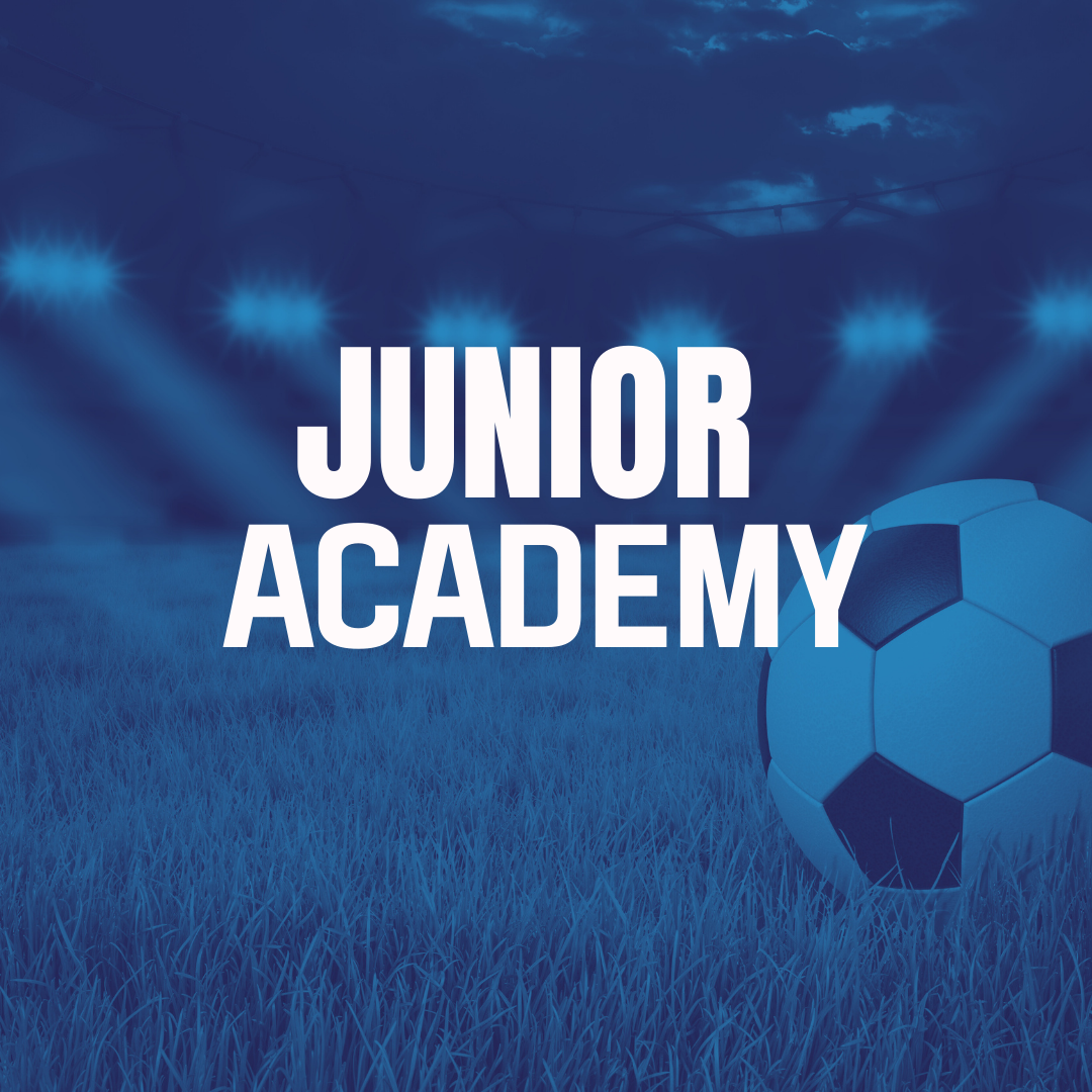 A picture of a soccer ball and the words junior academy