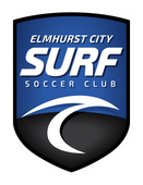 The logo for elmhurst city surf soccer club