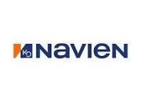 A logo for a company called navien on a white background.