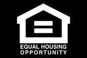 the equal housing opportunity logo is a white house with a black background .