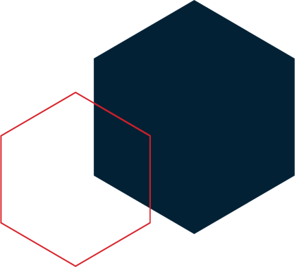 hexagon shapes in navy blue and red