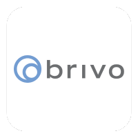 Brivo logo: Blue concentric circles next to the word 