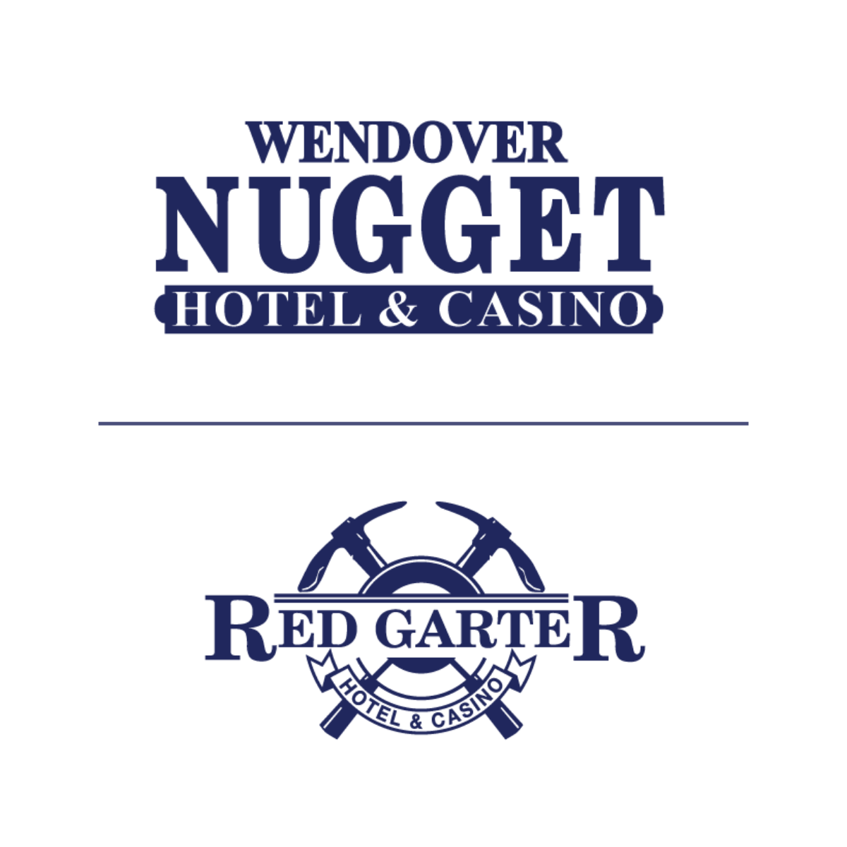 Blue and gray cowboy hat logo with 