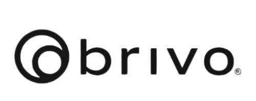 Brivo logo: Black wordmark and abstract circle symbol.