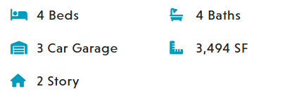 Property details: 4 beds, 3 baths, 2-car garage, 2,866 SF, 2 story home.