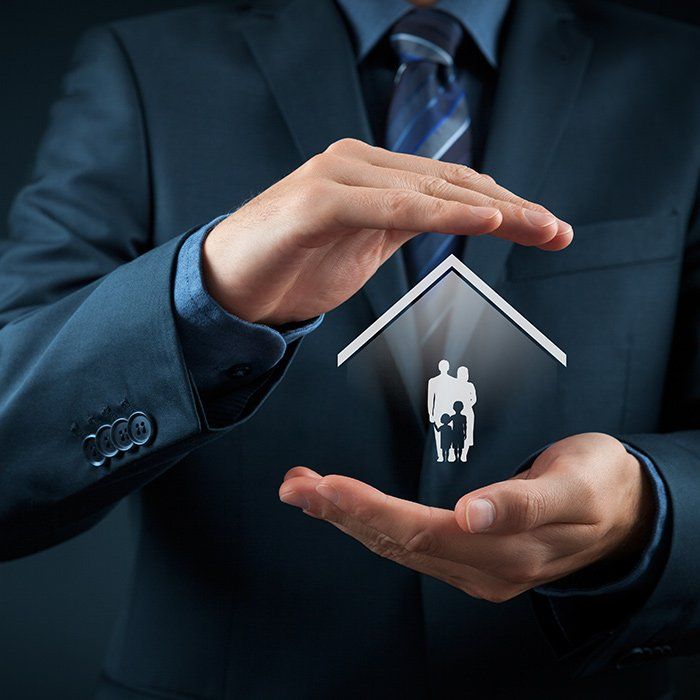 Family Life and Property Insurance Concept