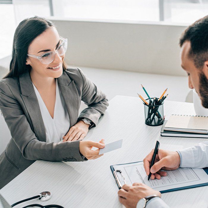 Insurance Agend and Client