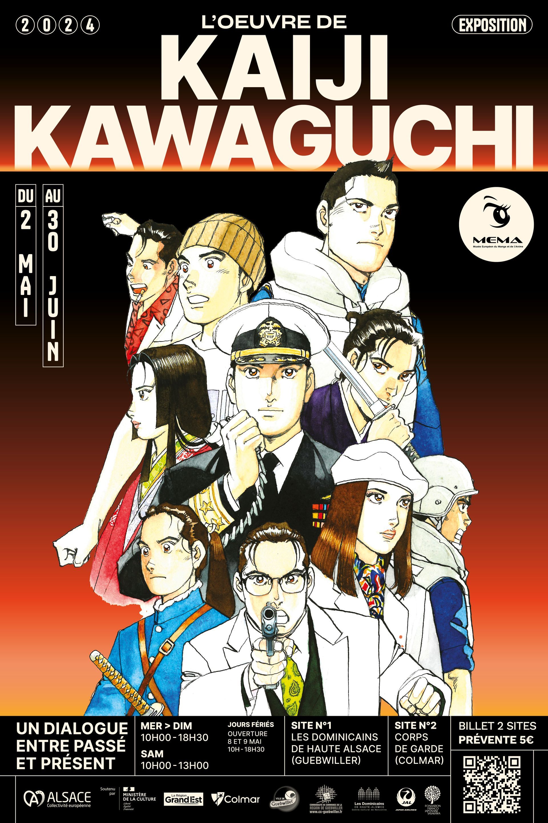 Affiche de l'expositon manga Kaiji Kawaguchi
