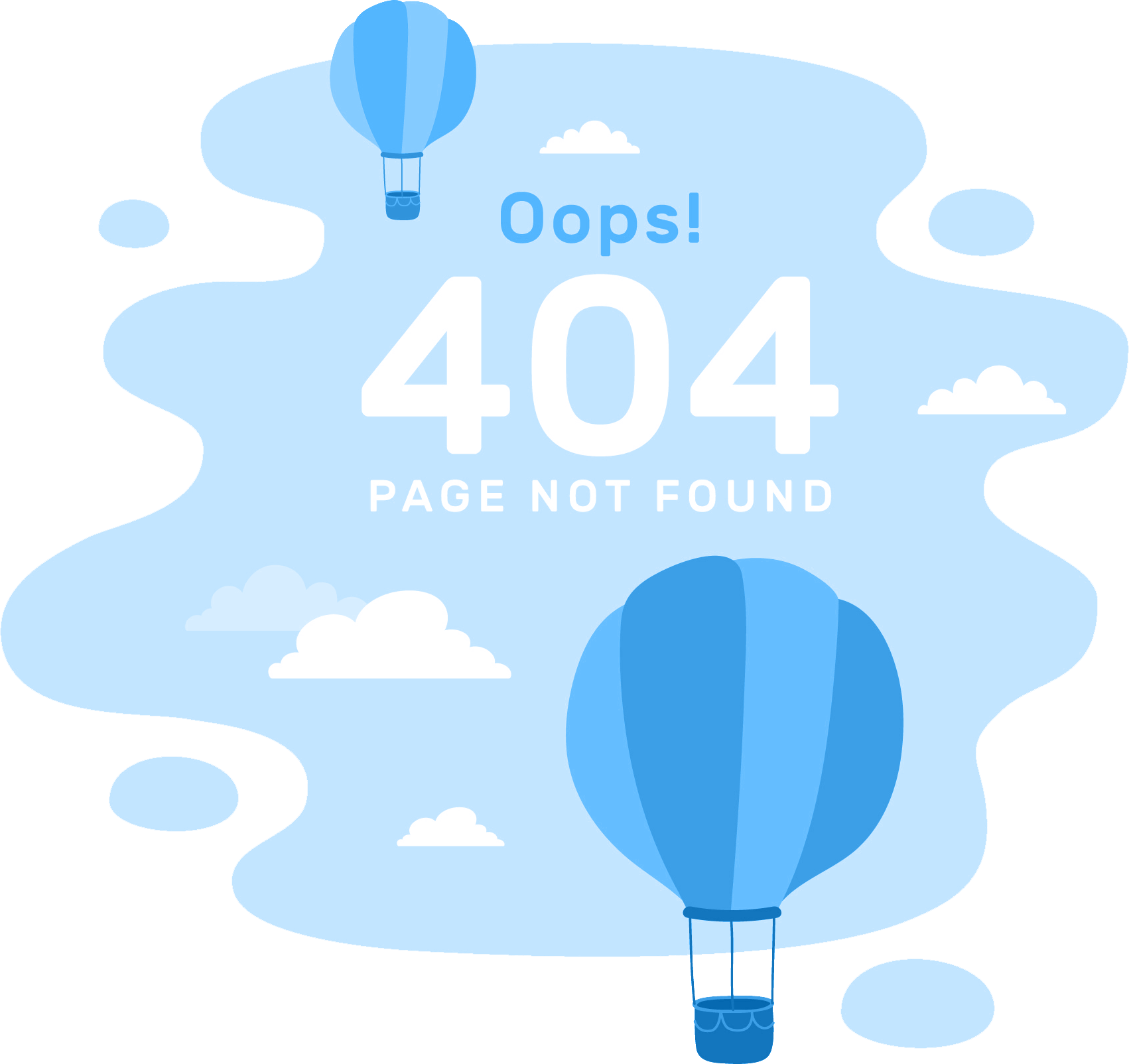 Two blue hot air balloons are flying in the sky.