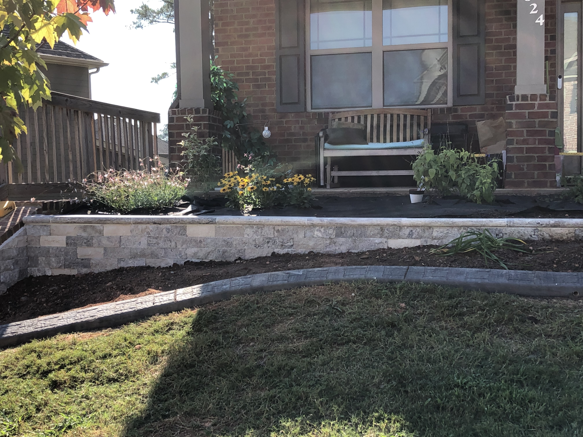 The Masonry Path Snellville garden brick retaining wall