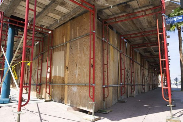 a building under construction with scaffolding around it