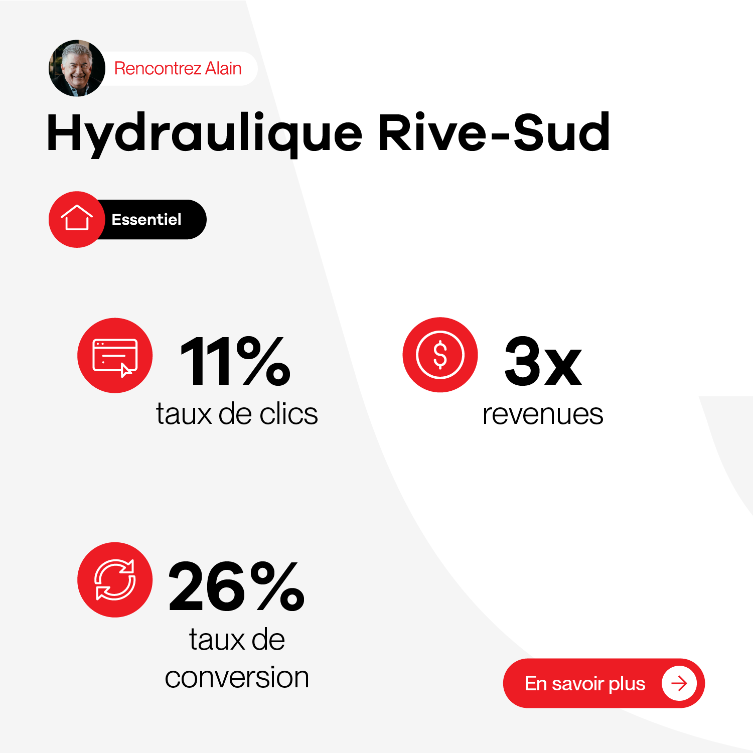 Une capture d'écran d'un site Web qui dit hydraulique rive-sud.