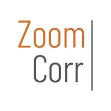 A logo for zoom corr is shown on a white background.