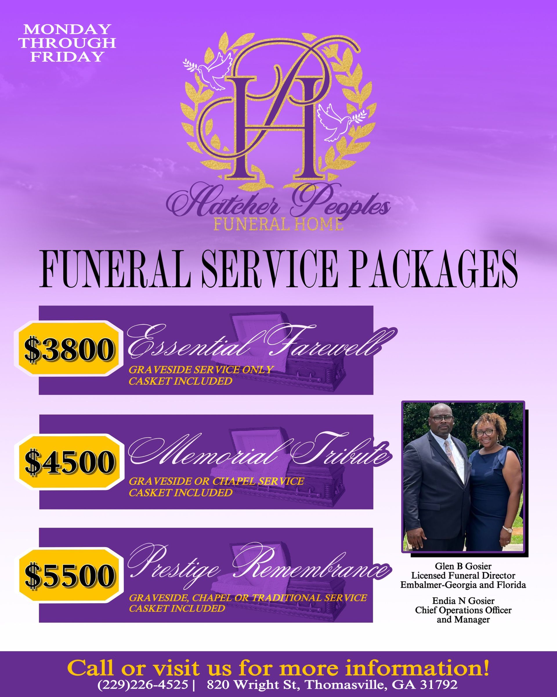 Funeral Service Packages Hatcher Peoples Funeral Home