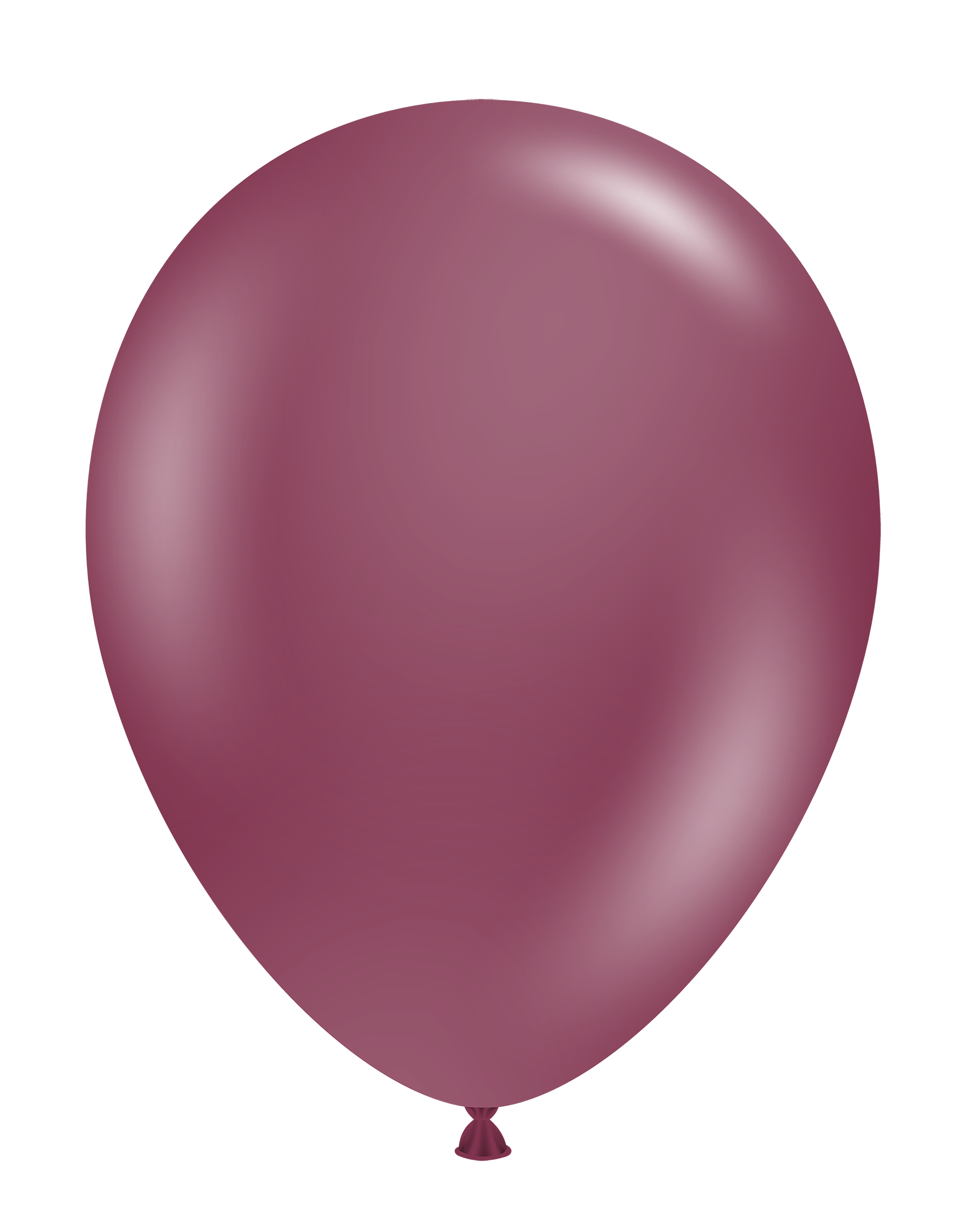 A purple balloon is floating in the air on a white background.